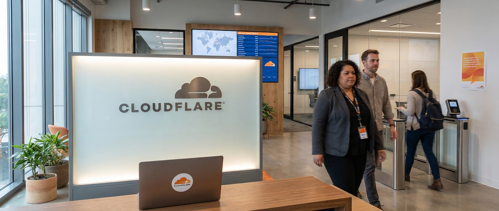 Cloudflare office lobby